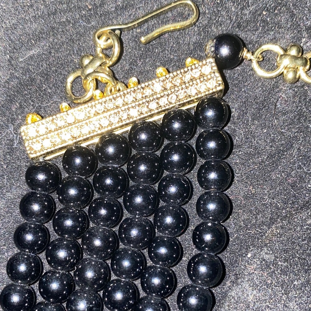 Authentic Heidi Daus Elegant Know How Black Brown and Gold Beaded Necklace - Picture 5 of 8